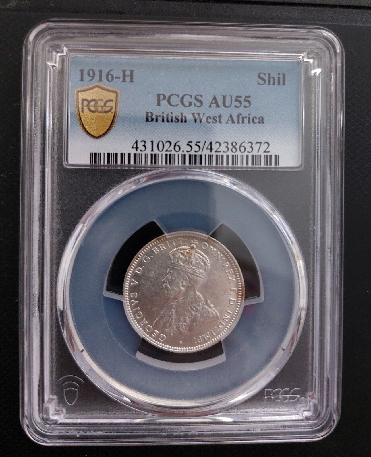 1 SHILLING 1916 BRITISH WEST AFRICA SILVER AU COIN YEAR KM#12