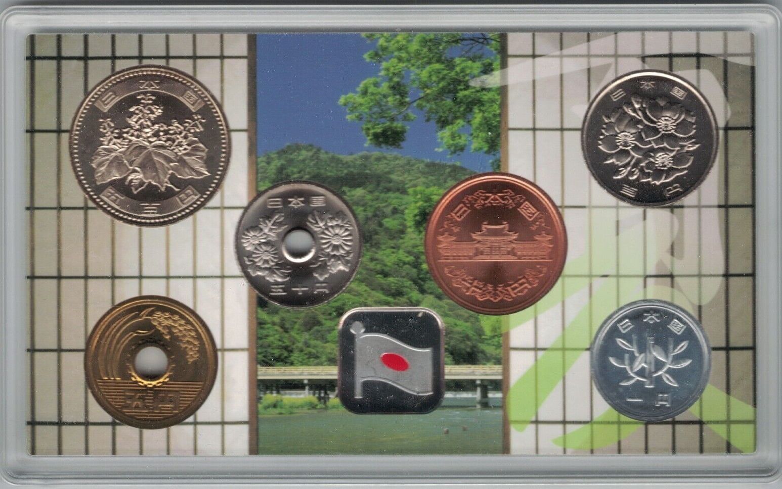 500 YEN 2008 JAPAN 6 DIF BU COINS MINT SET 1 - YEAR FOUR SEASONS +