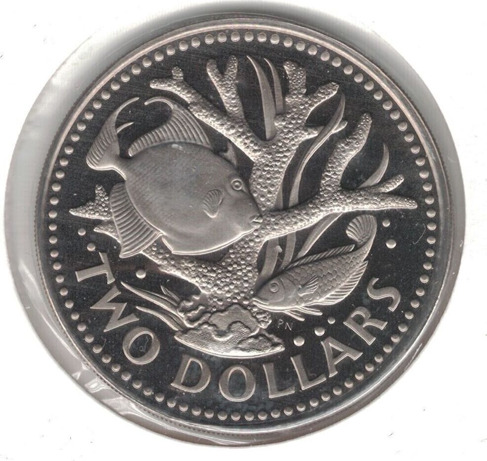 1980 BARBADOS BU 2$ COIN YEAR KM#15 CORAL FISH | MA-Shops