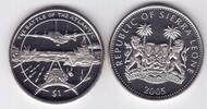 SIERRA LEONE RARE 1$ BU COIN YEAR KM#316 BATTLE OF ATLANTIC SHIP -