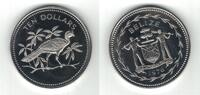 BELIZE CU-NI 10$ PROOF COIN YEAR KM#45 GREAT CURASSOW BIRD -