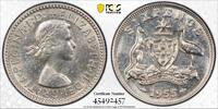 SIXPENCE AUSTRALIA SILVER PROOF 6D COIN YEAR KM#58 ELIZABETH II PCGS PR64 -