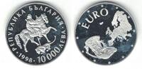 10000 LEVA BULGARIA SILVER PROOF COIN KM#235 RIDER ON MADARA -