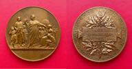 Belle médaille en bronze Lois d'enseignement primaire gratuit obligatoire Laique -