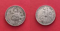 Pérou. Belle monnaie argent de 1 sol 1871. Etat TB/TTB -