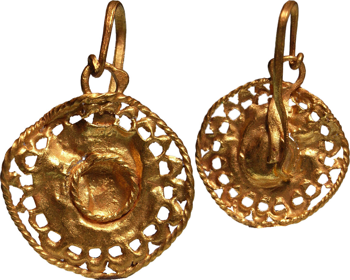 Roman Gold Sun Shaped Earring Roman Dominatrix Jewelry Ancient Rome