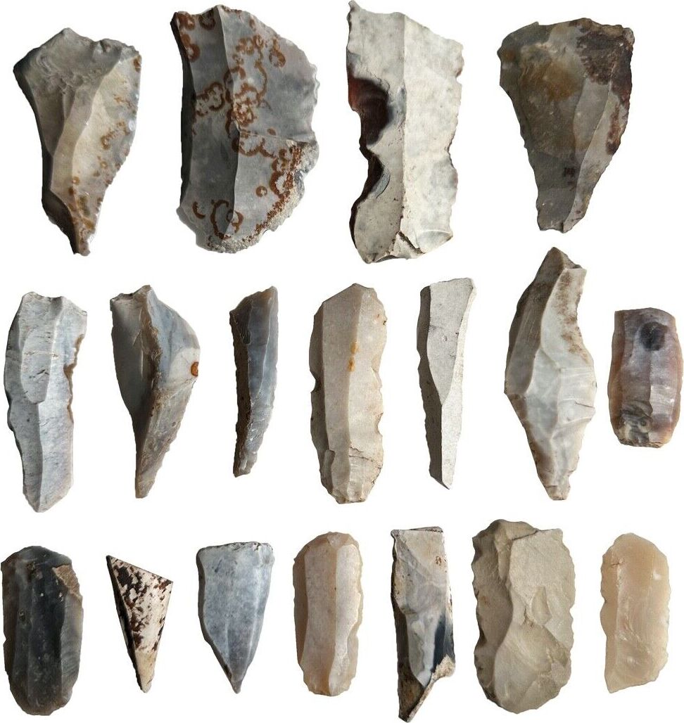 Stone Age Collection Drills, flint blades,... Stone Age in DENMARK