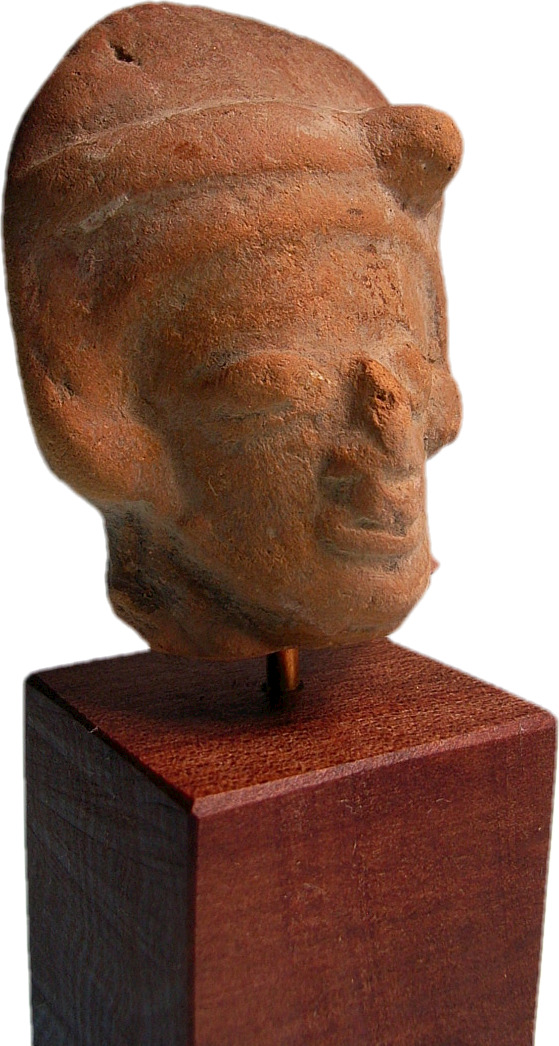 Pre Columbian Ceramic Head From South America Inca And Maya Tumaco