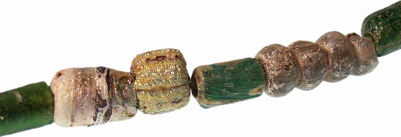 Roman jewelry beads, iridescent, rainbow, special shape antique jewelry  chain