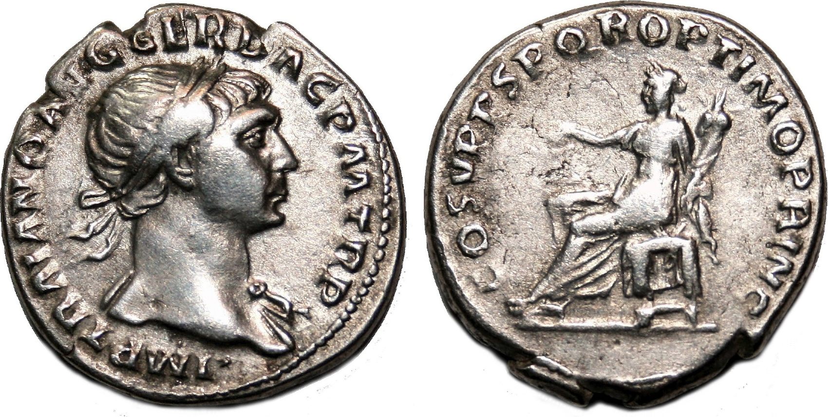 Details about   Ancient Roman Empire AR Denarius Trajan 107-110 AD. 