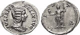 Roman Empire AD 211-215 JULIA DOMNA AR Denarius. EF+. VESTA. Vesta.