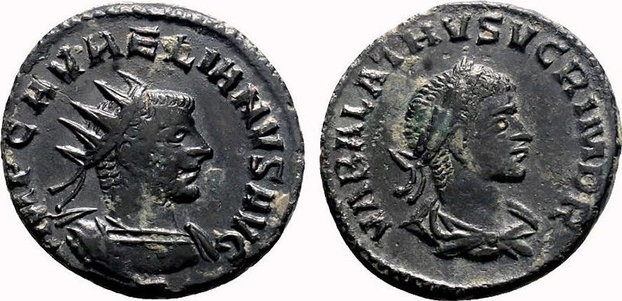 Roman Empire AD 271-272 VABALATHUS and AURELIAN AE Antoninianus. EF-/EF ...