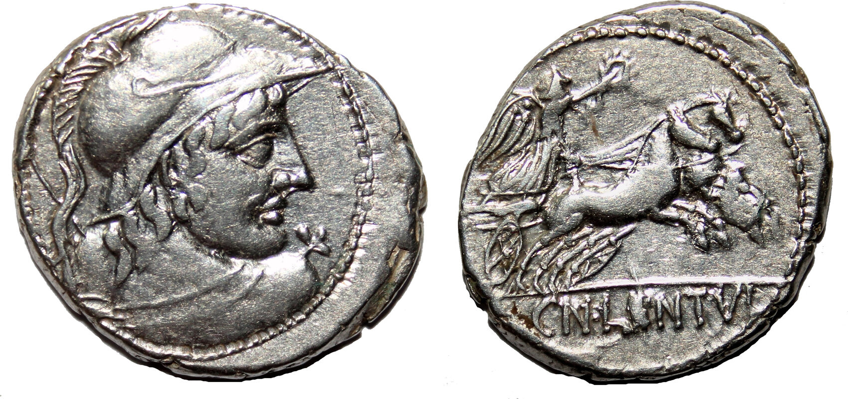 Roman Republic Cn Cornelius Lentulus Marcellinus AR Denarius. EF/EF ...