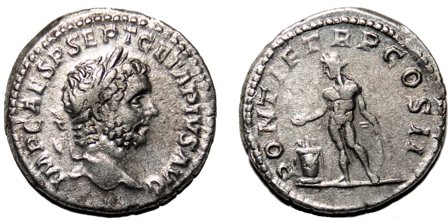 Roman Empire AD 211 GETA (as Augustus) AR Denarius. EF-. Genius. | MA-Shops