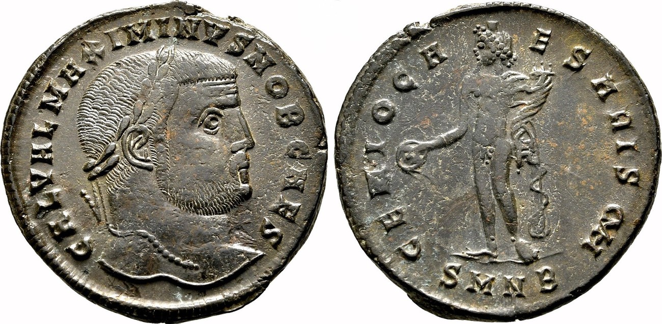 Roman Empire AD 307-308 MAXIMINUS II DAYA AE Follis. EF/EF-. Nicomedia
