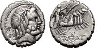 Roman Republic Denarius Q. Antonius Balbus AR Denarius. EF-. Jupiter - Quadriga. -