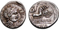 Roman Republic Denarius Q. Curtius AR Denarius. EF. 116-115 BC. M. Silanus. -