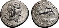 Roman Republic Denarius L. Julius Bursio AR Denarius. EF-. Rome mint, 85 BC. Quadriga. -