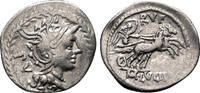Roman Republic Denarius M. Lucilius Rufus AR Denarius. VF+. 101 BC. Biga. -