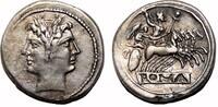Roman Republic Quadrigatus ANONYMOUS AR Didrachm (Quadrigatus). aEF. Janus - Jupiter in Quadriga. -