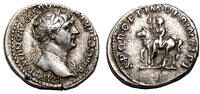 Roman Empire Denarius TRAJAN AR Denarius. EF-. The powerful emperor. -