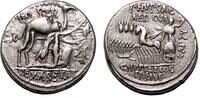 Roman Republic Denarius M. Aemilius Scaurus and Pub. Plautius Hypsaeus Denarius. VF+/EF-. 58 BC. -