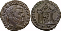 Roman Empire Follis MAXIMIANUS HERCULIUS AE Follis. EF/EF-. Temple. -
