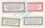 3. Reich - Wehrmacht 1,5,10 und 50 Mk. Banknoten , 4 Scheine in kfr. 1, 5, 10 und 50 Mark , deutsche Wehrmacht 1944 1 to 1-