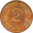 2 Pf. 2 Pfennig Kursmmünze 1974 F -Bundesrepublik Deutschland- ss-vz , J.381 -0697- please judge by the pictures