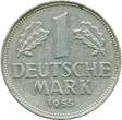 1 Mk. 1 Mark Kursmmünze 1955 G -Bundesrepublik Deutschland- s-ss , J.385 -0711- please judge by the pictures