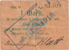 Notgeld 1914/15 1 Mk. Mühlhausen , Notgeld 1 Mark Schein in gbr. Diessner 245.2.a , Thüringen von 1914 -
