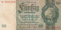 Großdeutsches Reich 1933 - 1945 50 Mark Schein, -T- a bis p Reichsbanknote , 50 Mark Schein -T- in gbr. DEU-210.a, Ros.175, P.182 , 1933 -