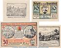 Serienscheine DE 4 Scheine kpl. Notgeld Stadt Kranichfeld 741.1.d , Set mit 4 Scheinen in kfr. von 1921 , TH -