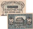 Serienscheine DE 2 Scheine kpl. Notgeld Hotel dt. Kaiser Travemünde 1336.1 , Set mit 2 Scheinen in kfr. o.D. -