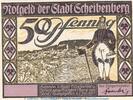 Serienscheine DE 50 Pf. Nr.6 -o.KN.- Notgeld Stadt Scheibenberg 1175.1.b , 50 Pfennig Nr.6 --Ohne Kennummer-- in kfr. -