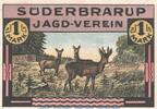 Serienscheine DE 1 Mk. Notgeld Jagdverein Süderbrarup 1295.1.a , 1 Mark Schein in kfr. o.D. Schleswig -