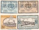 Notgeld DE 4 Scheine kpl. Notgeld Stadt Ueckermünde 1350.1 , Set mit 4 Scheinen in kfr. von 1921 , MV -