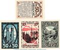 Serienscheine DE 4 Scheine kpl. Notgeld Buchdruckerei J. Reiss München 910.1 , Set mit 4 Scheinen in kfr. o.D. -