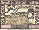 Serienscheine DE 50 Pf. Nr.4 -o.Kn.- Notgeld Stadt Scheibenberg 1175.1.b , 50 Pfennig Nr.4 --Ohne Kennummer-- in kfr. -
