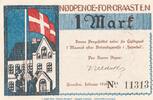 Serienscheine DE 1 Mk. Notgeld Gemeinde Gravenstein 466.3.k , 1 Mark Schein in kfr. von 1920 , DNS -