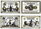 Serienscheine DE 4 Scheine kpl. -blassblau- Notgeld Gemeinde Köstritz 736.6 , Set -blassblau- mit 4 Scheinen in kfr. 1921 -