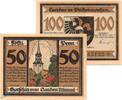 Serienscheine DE 2 Scheine kpl. Notgeld der Gemeinde Lunden , Set mit 2 Scheinen in kfr. M/G 845.1 -
