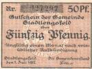 DE 50 Pf. Notgeld Gemeinde Stadtlengsfeld , 50 Pfennig Schein in kfr. Tieste 7055.05.32 -