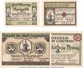 Serienscheine DE 4 Scheine kpl. Notgeld Stadt Langewiesen 772.1 , Set mit 4 Scheinen in kfr. o.D. Thüringen -