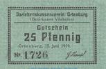 Notgeld 25 Pf. Notgeld Darlehnskassenverein Ortenburg, 25 Pfennig Schein in kfr. Ti.5420.05.56 -