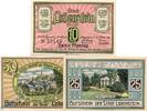 Notgeld DE 3 Scheine kpl. Lobenstein , Notgeld Set mit 3 Scheinen in kfr. M/G 809.1 Thüringen von 1921 -