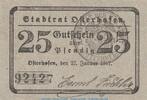 Kleingeld 1914-1922 25 Pf. Notgeld Stadt Osterhofen , 25 Pfennig Schein in kfr. Tieste 5445.05.175 von 1917 -