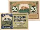 Serienscheine DE 2 Scheine kpl. Notgeld der Stadt Leutenberg , Set mit 2 Scheinen in kfr. M/G 796.1 -
