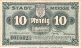 Kleingeld 1914-1922 10 Pf. Notgeld Stadt Neisse , 10 Pfennig Schein in gbr. Tieste 4795.05.20 , 1919 SLN -