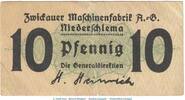 DE 10 Pf. Notgeld Niederschlema , 10 Pfennig Schein in gbr. Tieste 5080.05.02 o.D. Sachsen -